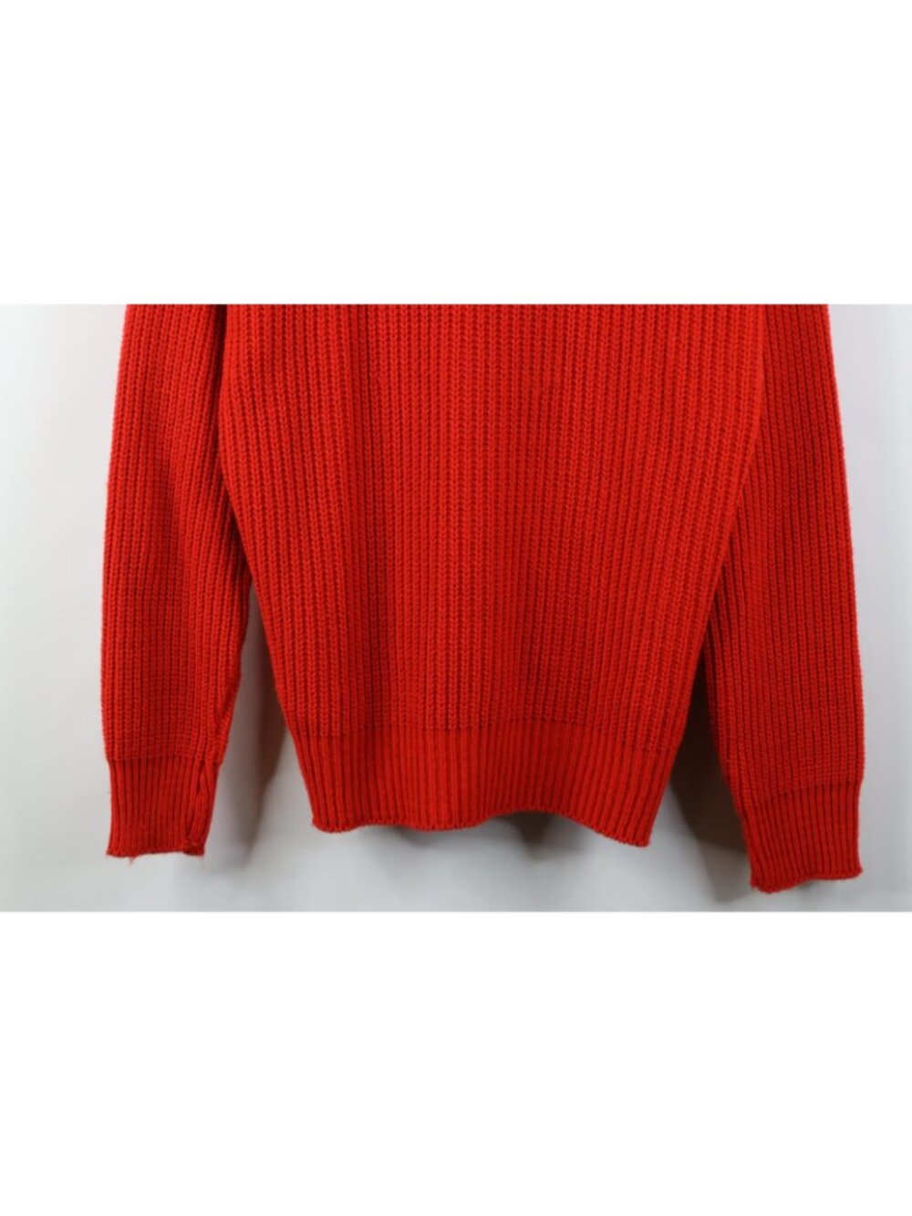 Vintage 70s 80s Streetwear Mens Large Blank Chunky Ribbed Knit Sweater Red USA - Picture 3 of 11